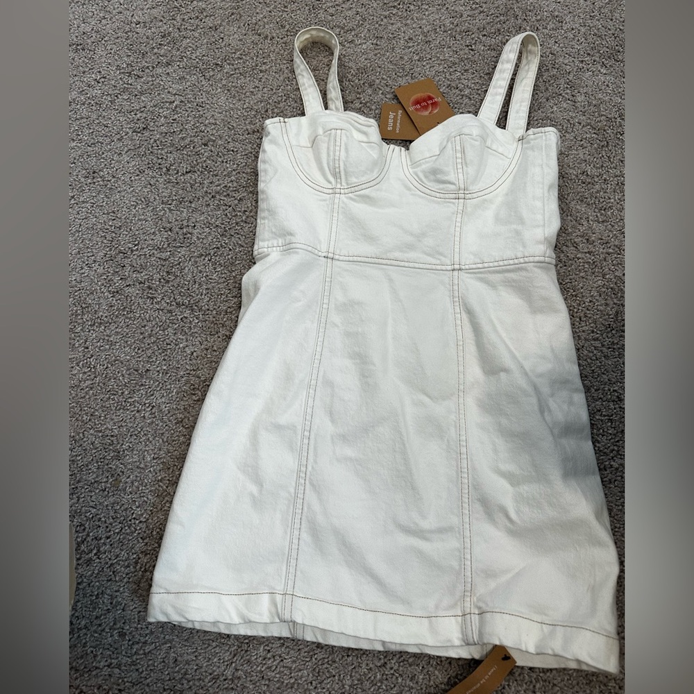 Reformation white denim dress